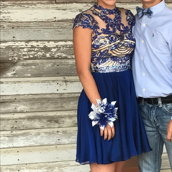 Blue Sherri Hill Dress - Picture 1 of 2